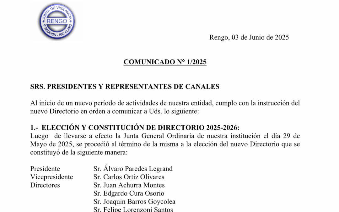 COMUNICADO N° 1/2025